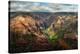 The Red, Orange, And Green Hues Of Color In Hawaii's Waimea Canyon On The Idland Of Kauai-Erik Kruthoff-Stretched Canvas