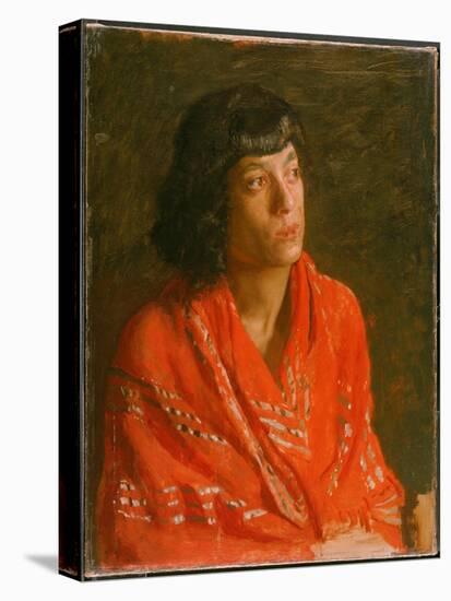 The Red Shawl, C.1890 (Oil on Canvas)-Thomas Cowperthwait Eakins-Premier Image Canvas