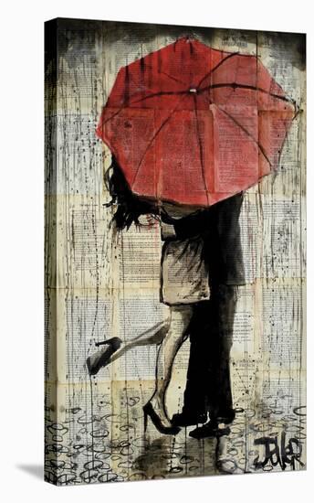 The Red Umbrella-Loui Jover-Stretched Canvas