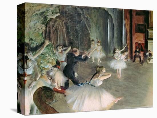 The Rehearsal of the Ballet on Stage, circa 1878-79-Edgar Degas-Premier Image Canvas