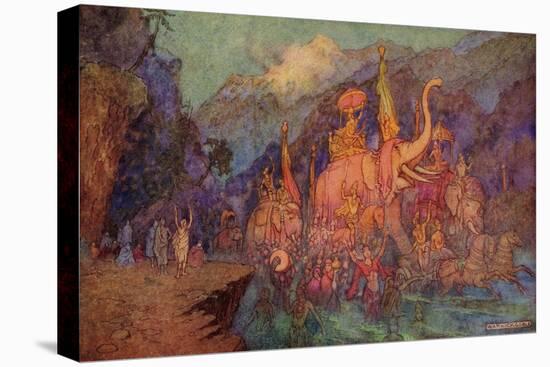 The Return of the Heroes Slain in the Battle of Eighteen Days-Warwick Goble-Premier Image Canvas