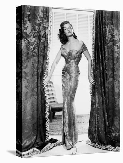 The Revolt of Mamie Stover, Jane Russell, in a Gown by William Travilla, 1956-null-Stretched Canvas