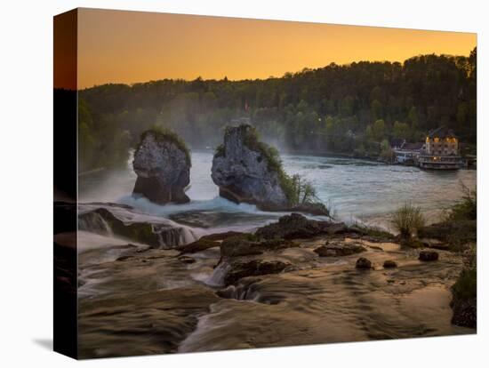 The Rhine Falls with Schlossli Worth, with Schaffhausen, Canton Schaffhausen, Switzerland, Europe-P. Widmann-Premier Image Canvas