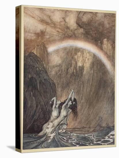 The Rhine's pure gleaming children told me of their sorrow, 'The Rhinegold and the Valkyrie'-Arthur Rackham-Premier Image Canvas