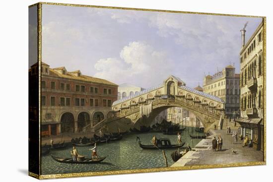 The Rialto Bridge Venice from the South with the Fondamenta Del Vin and the Fondaco Dei Tedeschi-Canaletto-Premier Image Canvas