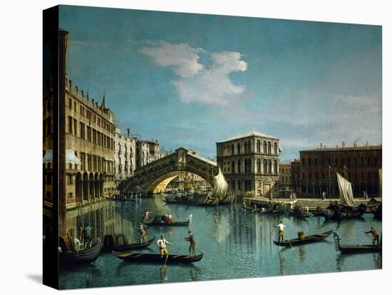 The Rialto bridge, Venice, R. F. 1961-32.-Canaletto-Premier Image Canvas