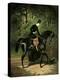 The Rider, Kipler, on Her Black Mare-Alfred De Dreux-Premier Image Canvas