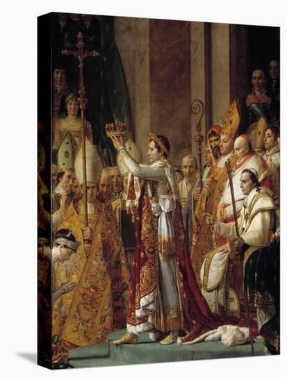 The Rite of Napoleon. Detail of Napoleon Wearing the Crown during the Sacre of Emperor Napoleon I B-Jacques Louis David-Premier Image Canvas