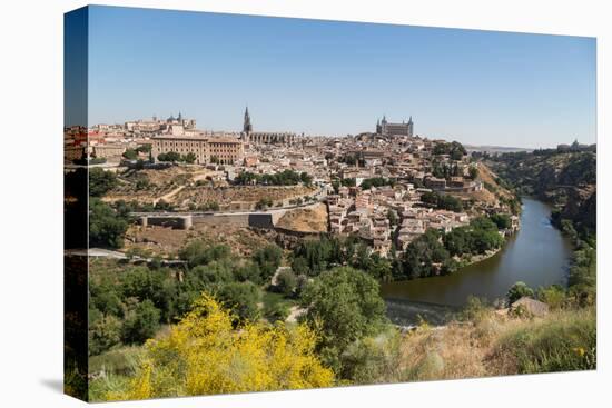 The River Tagus with the Alcazar and Cathedral Towering Above the Rooftops of Toledo, Spain-Martin Child-Premier Image Canvas