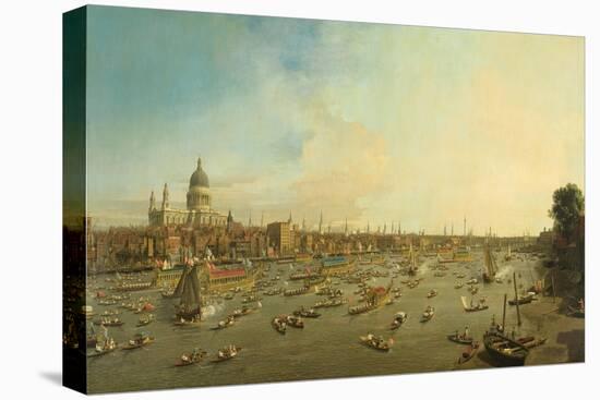 The River Thames with St. Paul's Cathedral on Lord Mayor's Day, c.1747-8-Canaletto-Premier Image Canvas