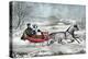 The Road - Winter (Currier and His 2nd Wife, Laura Ormsbee, 1843)-Currier & Ives-Premier Image Canvas