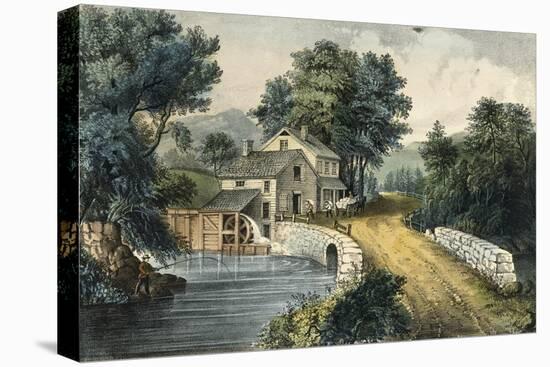 The Roadside Mill-Currier & Ives-Premier Image Canvas