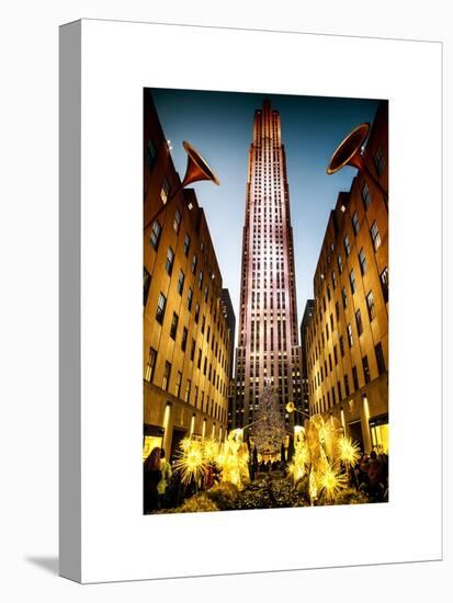 The Rockefeller Center with Christmas Decoration at Nightfall-Philippe Hugonnard-Stretched Canvas