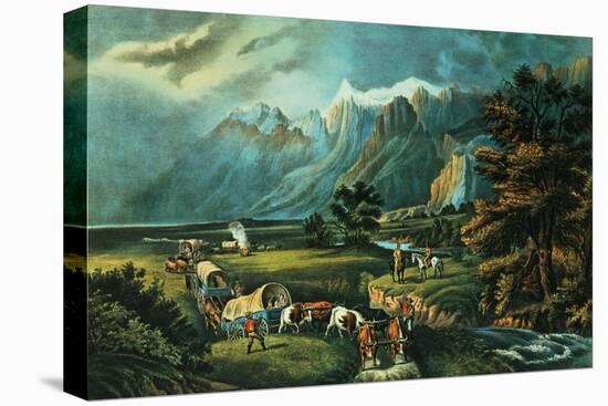 The Rocky Mountains: Emigrants Crossing the Plains, 1866-Currier & Ives-Premier Image Canvas