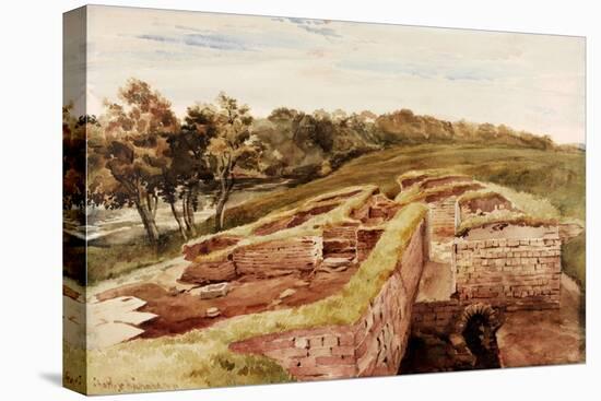 The Roman Baths, Chesters, North Tyne (East View) (Bodycolour, Pencil and W/C on Paper)-Charles Richardson-Premier Image Canvas