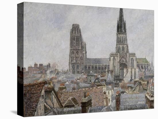 The Roofs of Old Rouen, Grey Weather, 1896 Cathedral-Camille Pissarro-Premier Image Canvas