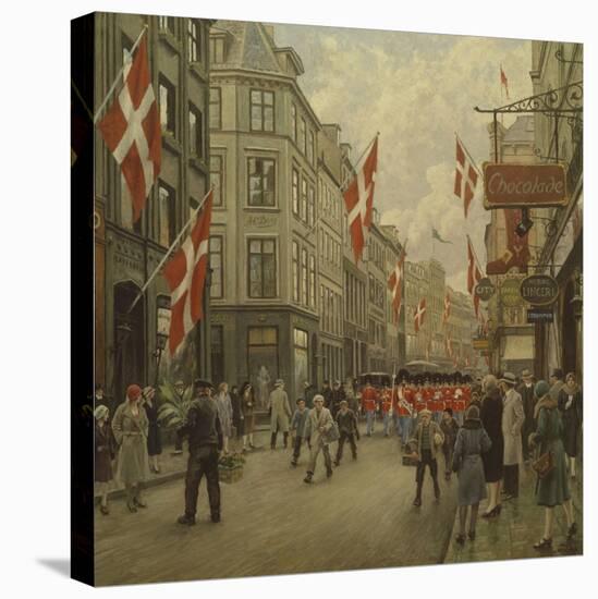 The Royal Danish Lifeguards Marching Through Ostergade, Copenhagen-Paul Fischer-Premier Image Canvas