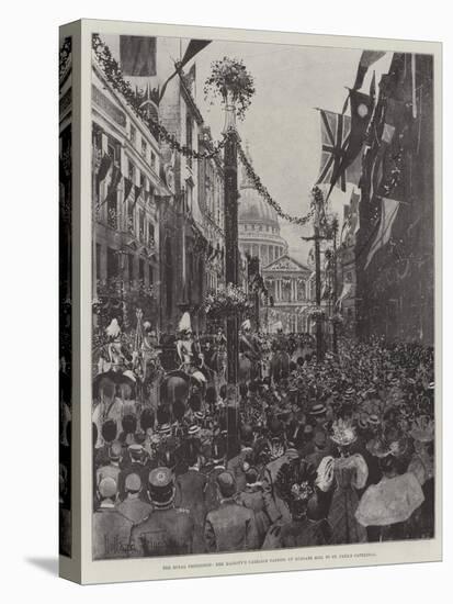 The Royal Procession, Her Majesty's Carriage Passing Up Ludgate Hill to St Paul's Cathedral-Joseph Holland Tringham-Premier Image Canvas