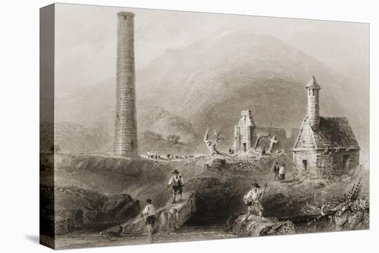 The Ruins at Glendalough, County Wicklow, Ireland, from 'scenery and Antiquities of Ireland' by…-William Henry Bartlett-Premier Image Canvas