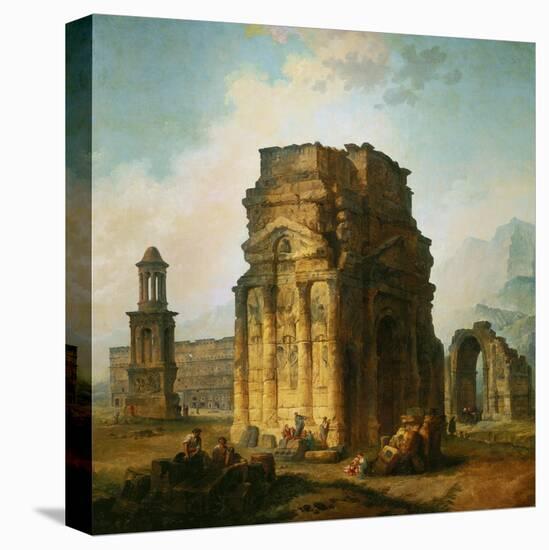 The Ruins of the Roman Triumphal Arch and the Theatre at Orange-Hubert Robert-Premier Image Canvas