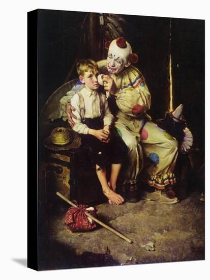 The Runaway (or Runaway Boy and Clown)-Norman Rockwell-Premier Image Canvas