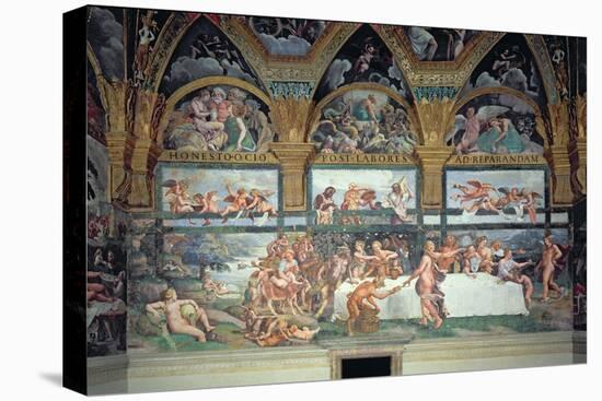The Rustic Banquet Celebrating the Marriage of Cupid and Psyche, from Sala Di Amore E Psiche, 1528-Giulio Romano-Premier Image Canvas