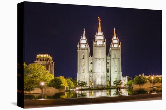 The Salt Lake Temple at Night-Michael Nolan-Premier Image Canvas