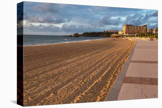 The Sandy Beach and Promenade in Biarritz, Pyrenees Atlantiques, Aquitaine, France, Europe-Martin Child-Premier Image Canvas