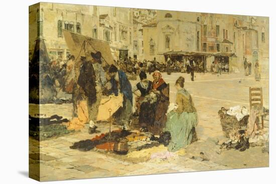 The Saturday Market in Campo San Paolo, Venice, 1882-1883-Giacomo Favretto-Premier Image Canvas