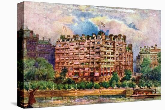 The Savoy Hotel as Seen from the River Thames, London, 1905-William Harold Oakley-Premier Image Canvas