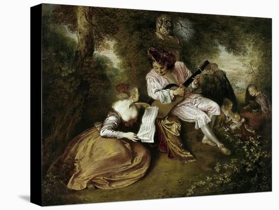 The Scale of Love, 1715-1718-Jean Antoine Watteau-Stretched Canvas