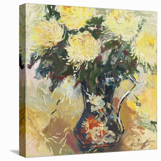 The Scent of Lemon Crysanthemums-Lilia Orlova Holmes-Stretched Canvas