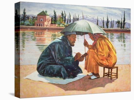 The Scribe, Morocco, 1996 (Oil on Canvas)-Tilly Willis-Premier Image Canvas