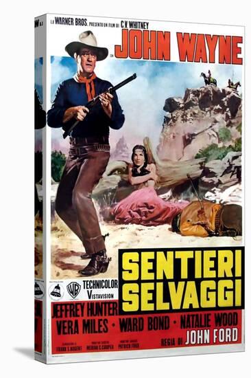The Searchers, Italian Movie Poster, 1956-null-Stretched Canvas