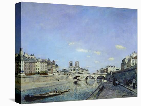 The Seine and Notre Dame in Paris, 1864-Johan Barthold Jongkind-Premier Image Canvas
