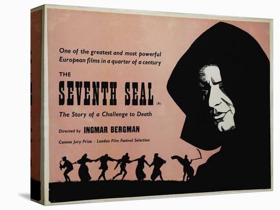 The Seventh Seal, UK Movie Poster, 1957-null-Stretched Canvas