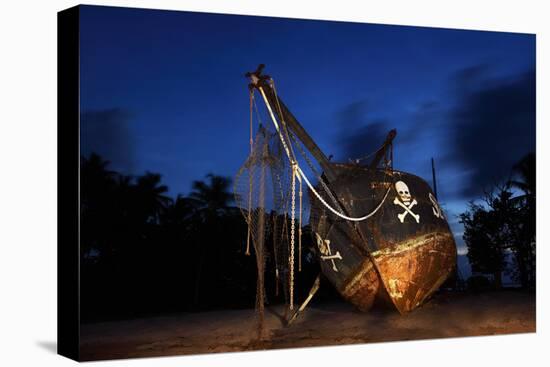 The Seychelles, La Digue, Union Estate, Old Shipyard, Pirate Ship, Evening-Catharina Lux-Premier Image Canvas