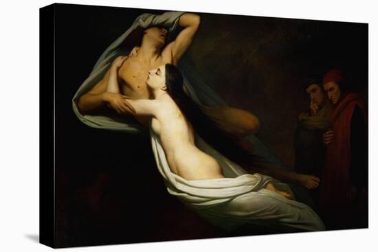 The shades of Francesca da Rimini and Paolo Malatesta appear to Dante and Virgil-Ary Scheffer-Premier Image Canvas