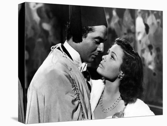 The Shanghai Gesture by Josef von Sternberg with Victor Mature and Gene Tierney, 1941 (b/w photo)-null-Stretched Canvas