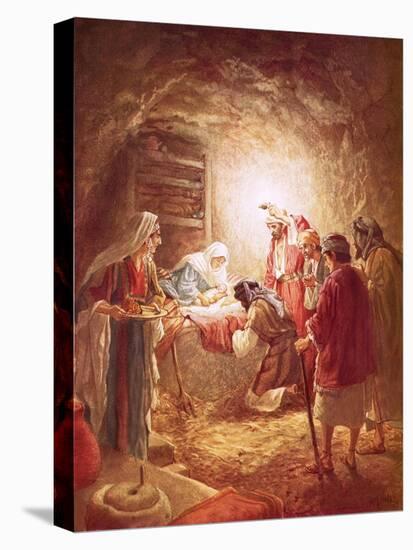 The Shepherds Finding the Infant Christ Lying in a Manger-William Brassey Hole-Premier Image Canvas