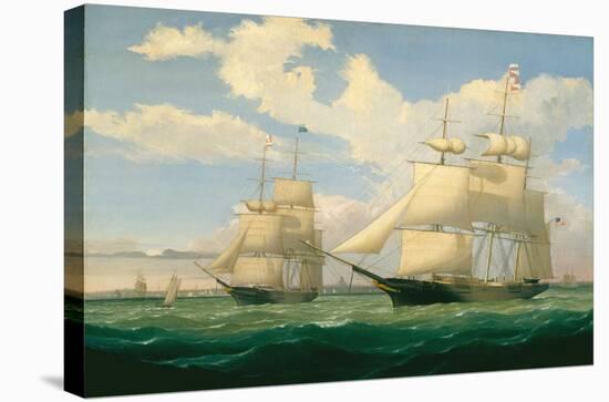 The Ships “Winged Arrow” and “Southern Cross” in Boston Harbor, 1853-Fitz Hugh Lane-Stretched Canvas