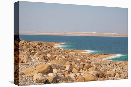 The shore with white salt formation on the beach, Dead Sea, Jordan, Middle East-Francesco Fanti-Premier Image Canvas