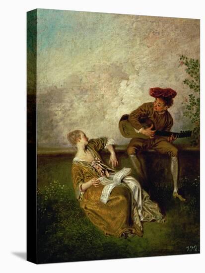 The Singing Lesson-Jean Antoine Watteau-Premier Image Canvas