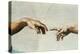 The Sistine Chapel; ceiling frescos after restoration. The creation of Adam.-Michelangelo-Premier Image Canvas