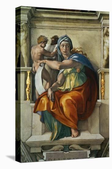 The Sistine Chapel; Ceiling Frescos after Restoration, the Delphic Sibyl-Michelangelo Buonarroti-Premier Image Canvas