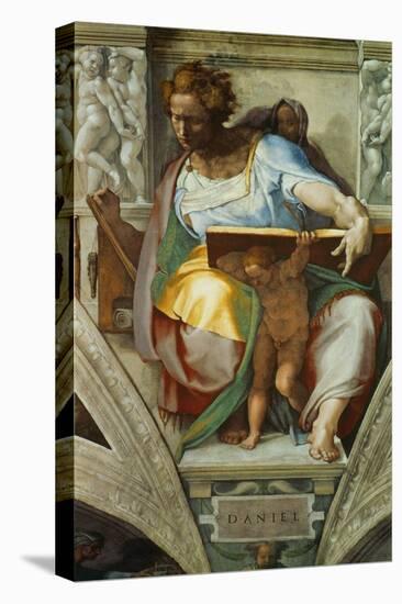 The Sistine Chapel; Ceiling Frescos after Restoration, the Prophet Daniel-Michelangelo Buonarroti-Premier Image Canvas
