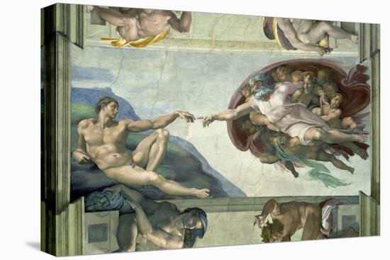 The Sistine Chapel: Creation of Adam, 1510-Michelangelo Buonarroti-Premier Image Canvas