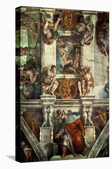 The Sistine Chapel: Creation of Eve, the Prophet Ezekiel-Michelangelo Buonarroti-Premier Image Canvas
