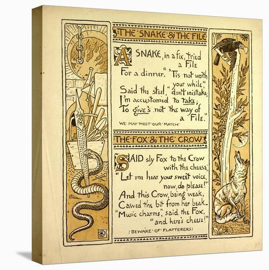 The Snake and the File the Fox and the Crow-null-Premier Image Canvas