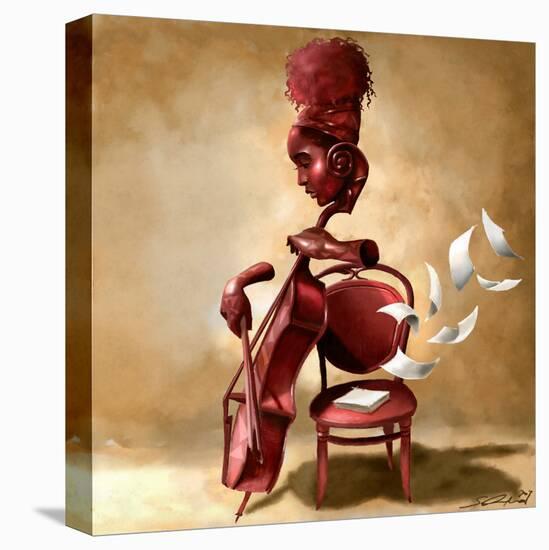 The Solo Cellist-Salaam Muhammad-Stretched Canvas